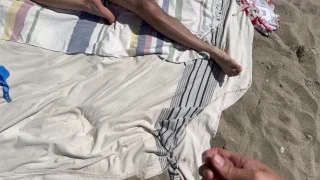 Wife begs for double creampie on public beach from husband and his friend / Amateur Hotwife
