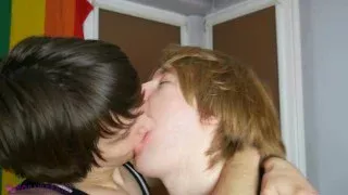 Boyfriends from Europe kiss each other deeply and passionately