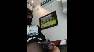 メイド女装オナニー オナ禁5日後のたっぷりご褒美射精 電マ手コキ まずもと すん
