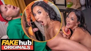 FAKEhub Originals – Mixed Asian / Latina wife grapefruits young delivery boy with zesy blowjob fuck